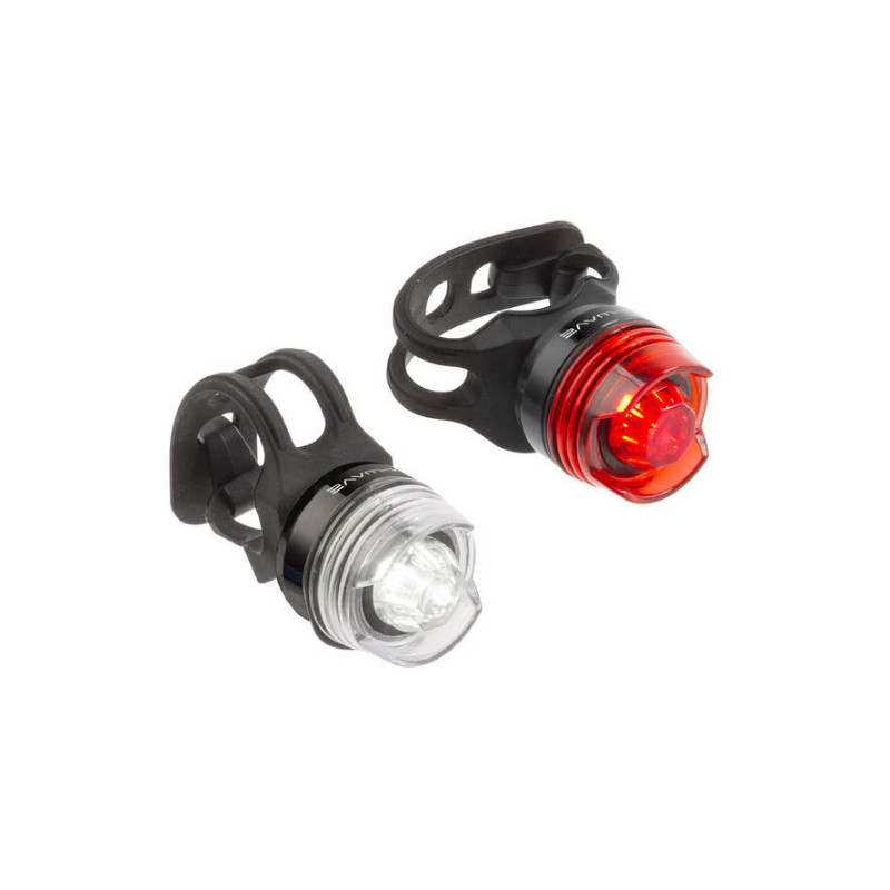 kerékpár lámpa első + hátsó szett (fehér + piros fényű) M-WAVE Apollon Mini