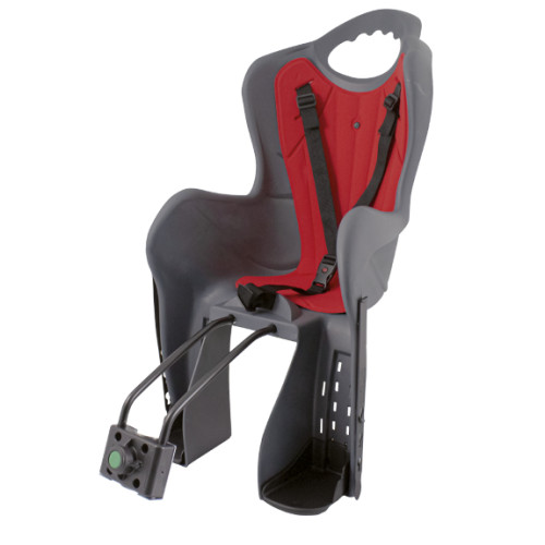 kerékpár gyererkülés, hátsó, szürke színben piros belsővel, vázra szerelhető, adapterrel