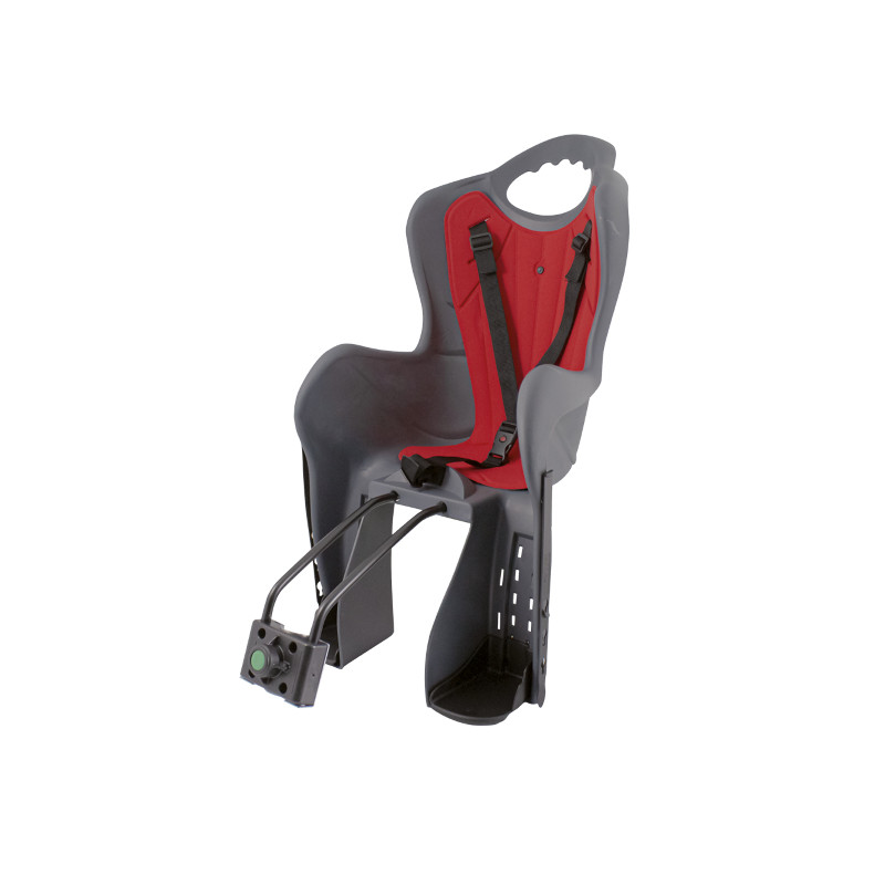 kerékpár gyererkülés, hátsó, szürke színben piros belsővel, vázra szerelhető, adapterrel