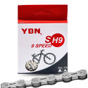 kerékpár lánc 1/2 x 11/128 SH9-S 116 tagú 9 sebesség. Csap hossz: 6,4 mm. Kompatibilitás: Shimano, Campagnolo és SRAM. Szín: ezü