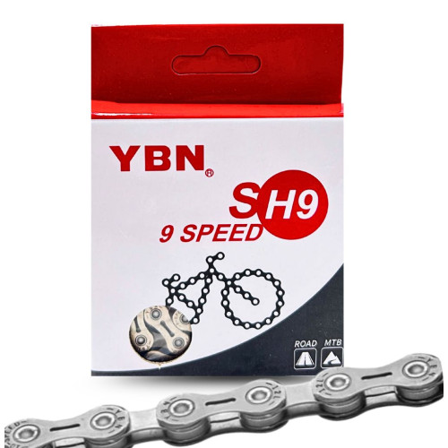 kerékpár lánc 1/2 x 11/128 SH9-S 116 tagú 9 sebesség. Csap hossz: 6,4 mm. Kompatibilitás: Shimano, Campagnolo és SRAM. Szín: ezü
