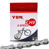 kerékpár lánc 1/2 x 11/128 SH9-S 116 tagú 9 sebesség. Csap hossz: 6,4 mm. Kompatibilitás: Shimano, Campagnolo és SRAM. Szín: ezü