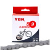 kerékpár lánc 1/2 x 11/128, S9 9 seb. 116 tagú. Csap hossz: 6,4mm. króm-karbid csap, Kompatibilitás: Shimano, Campagnolo és SRAM