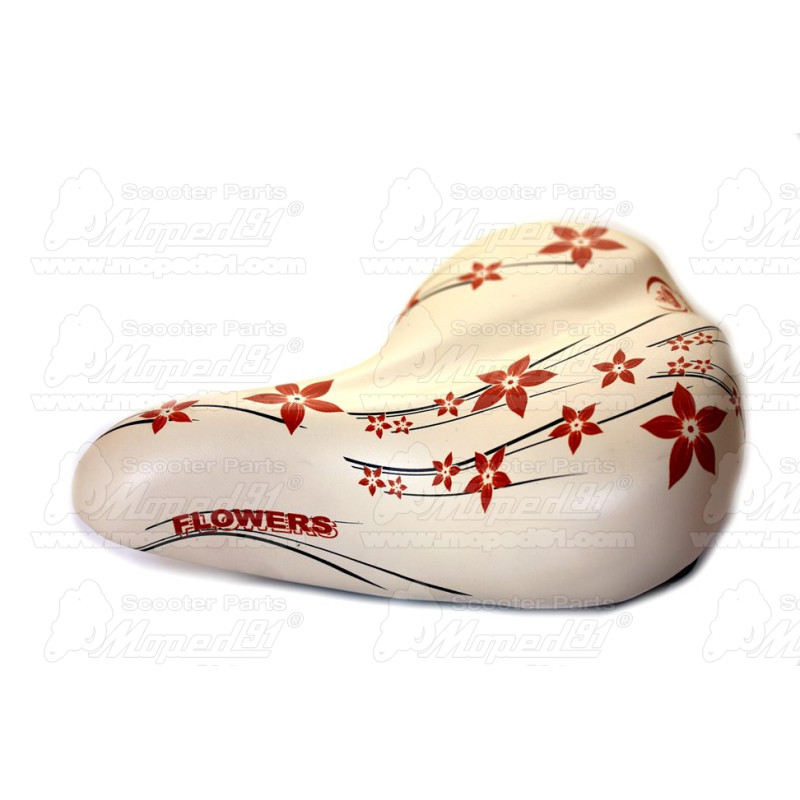 kerékpár nyereg HAPPY FLOWERS női felsőrész: műbőr, krém Súly: 730 gr. Méret: 265x215 mm