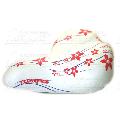 kerékpár nyereg HAPPY FLOWERS női felsőrész: műbőr, FEHÉR-PINK Súly: 730 gr. Méret: 265x215 mm