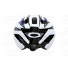 kerékpár fejvédő FLASH, M (55-58), unisex fehér-kék, stabil szerkezet, szilárdabb és tartósabb,állítható hevedercsatt, könnyebbe