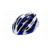 kerékpár fejvédő FLASH, L (58-61), unisex fehér-kék, stabil szerkezet, szilárdabb és tartósabb,állítható hevedercsatt, könnyebbe