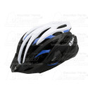 kerékpár fejvédő SKY, M (55-58), unisex, fehér- kék, stabil szerkezet, szilárdabb és tartósabb,állítható hevedercsatt, könnyebbe