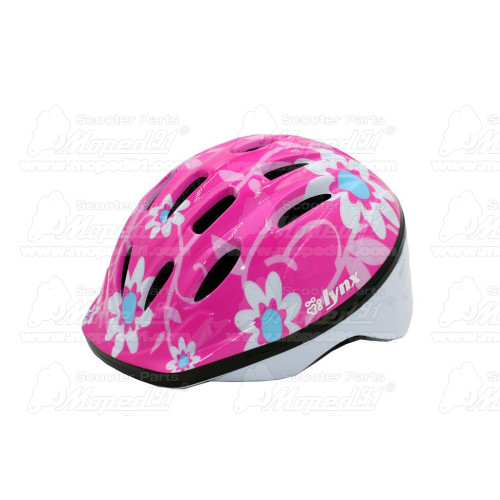 kerékpár fejvédő FLOWER, XS (48-50), gyerek, virág mintás pink, alakítható szerkezet, szilárdabb és tartósabb,állítható hevederc