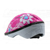 kerékpár fejvédő FLOWER, S (51-54), gyerek, virág mintás pink, alakítható szerkezet, szilárdabb és tartósabb,állítható hevedercs