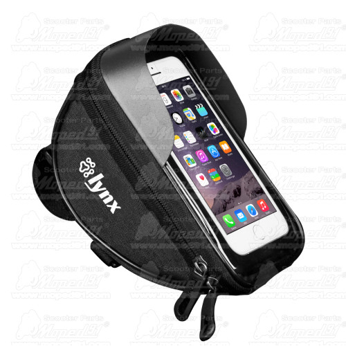 kerékpár táska mobiltelefon tartóval 18,5x9,5x8,5 cm, anyaga: 600D poliészter, PE, átlátszó PVC Súly: 100g, napellenzős, 7" érin