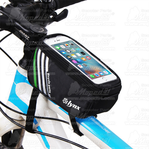 kerékpár táska mobiltelefon tartóval, 5,7 " 180x95x85 mm,anyaga: poliészter, PVC, súly: 0,13 kg, képernyő mérete: 5,7 hüvelyk: 9